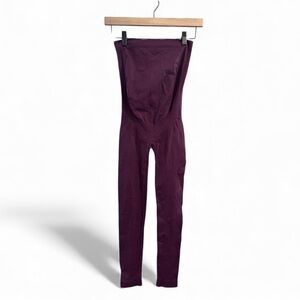 Nux Dark Purple Maternity Over Belly Compression Leggings- Size Small